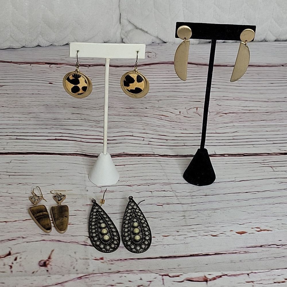 VINTAGE Hanging Earrings - Four Pairs